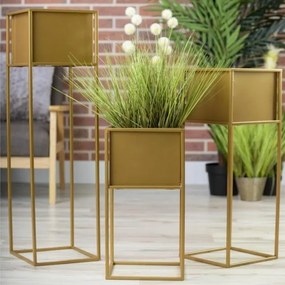 Virágállvány 90x24 cm arany színben