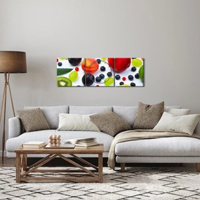 Vízcseppekkel ellátott gyümölcs képe (órával) (90x30 cm)