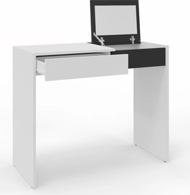 Opera kozmetikai fésülködőasztal fehér-fekete Ufc tükörrel