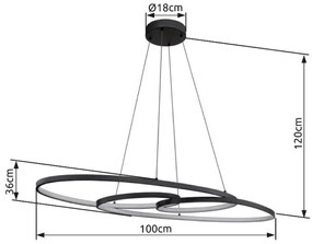 Globo 67177-40 - SPIRA LED csillár 39W, 230V, 2700/4000/6500K