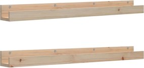 vidaXL 2 db tömör fenyőfa fali polc 110 x 12 x 9 cm
