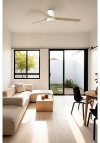 FARO 33829WT-1TW-LED Dimmelhető ventilátor PUNT TUB M 18W/230V barna/fehér átm. 132 cm WT + távirányító