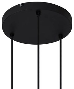 Modern fekete függőlámpa füstüveggel, 3 fényforrással - Dame