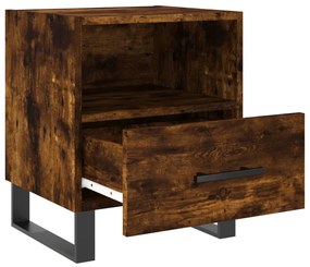 2 db füstös tölgy színű szerelt fa éjjeliszekrény 40x35x47,5 cm