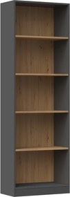 R60 polcos szekrény, antracit-tölgy