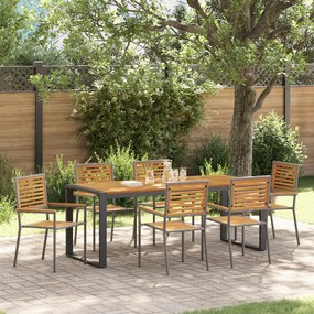 Kert étkező szett 7 pcs Szürke 200 x 80 x 75 cm polirattan