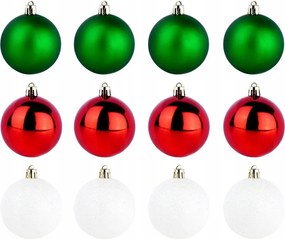 12x Karácsonyi gömbök Törhetetlen Színes Karácsonyfa gömb szett