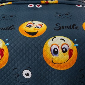 Ágytakaró EMOJI KINYÚJTOTT mintával szürke Méret: 170 x 210 cm