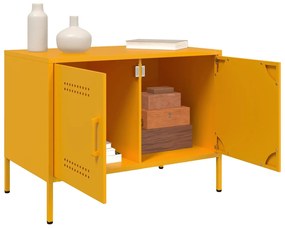 2 db mustársárga acél TV-szekrény 68 x 39 x 50,5 cm