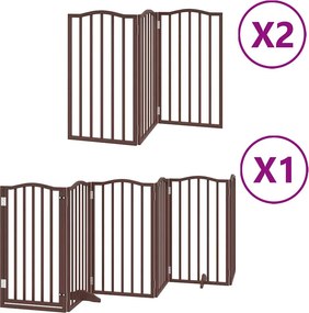 vidaXL barna nyárfa 12 paneles összecsukható kutyakapu ajtóval 600 cm