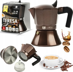 Kávéfőző Teafőző 450ml Barna Teljes Indukciós 9 csésze