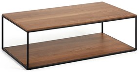 Sötét natúr színű dohányzóasztal diófa dekoros asztallappal 60x110 cm Yoana – Kave Home