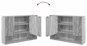 Fürdőszoba bútor szett 2 pcs Szürke sonoma 76.5 x 35 x 64 cm