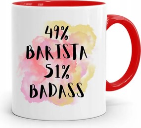 Barista Kávézó Bögre Piros, fényképes nyomattal