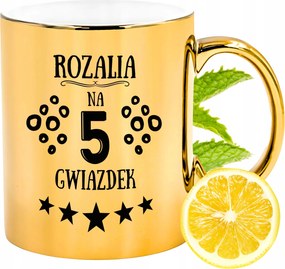 Prémium Arany Csillogó Bögre Rozáliának Ajándék Nyomtatott Fotóval