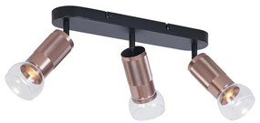 Lekerekített mennyezeti spotlámpa sötét bronz 3-lámpás állítható - Veerle