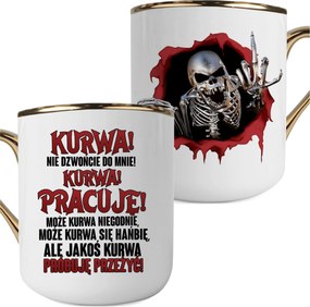 Fehér-arany Bögre Vicces Nyomattal K*r Ne Hívj Fel Ajándékba