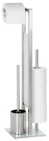 WENKO 21564100 - RIVALTA WC-kefe 18x70 cm, rozsdamentes acél/ezüst/fehér/fekete