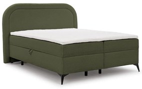 Zöld ágyneműtartós boxspring ágy 200x200 cm Ornes – Ropez