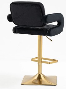 HR8403KW Fekete modern velúr szék arany lábbal