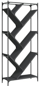 fekete szerelt fa és fém könyvszekrény 79 x 30 x 180 cm