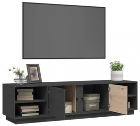 szürke tömör fenyőfa TV-szekrény 156 x 40 x 40 cm