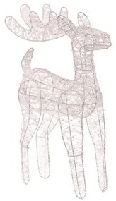 Karácsonyi dekoráció LED-es fényű szarvas,magasság 100 cm, fehér