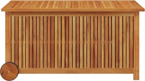 Tömör Akácfa Kerti Tárolóláda Kerekekkel 113 X 50 X 58 Cm