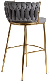 Bárszék 2 szürke bársony, FLORES