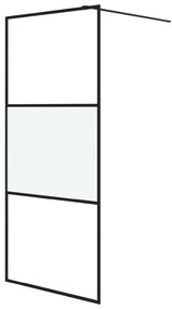 Fekete selyemmatt ESG üveg zuhanyfal 90 x 195 cm