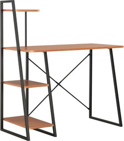 vidaXL fekete és barna íróasztal polcrendszerrel 102 x 50 x 117 cm