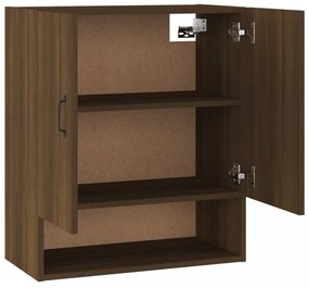 barna tölgyszínű szerelt fa faliszekrény 60 x 31 x 70 cm
