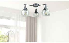 Felületre szerelhető csillár  STAR 3xE27/60W/230V fekete/átlátszó