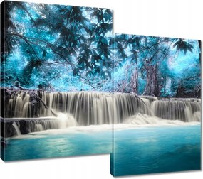 Vászonkép 80x70 Kék vízesés