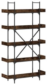 5-szintes füstös tölgy szerelt fa könyvespolc 100x33x180,5 cm