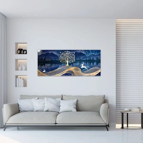 Szarvas képe teliholdkor (120x50 cm)