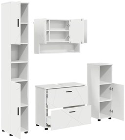 Fürdőszoba bútor szett 4 pcs Fehér 30 x 35 x 192 cm Faanyag