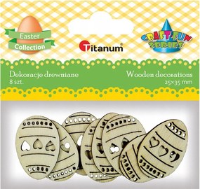 Fa húsvéti tojás díszek 8 db 25x35 mm Titanum