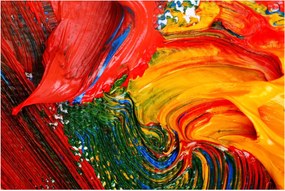 Kép - Kékítő absztrakció ecsettel (90x60 cm)