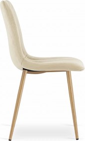 Étkezőszett 1 + 4, fehér étkezőasztal ADRIA 120x80 cm + krémszínű bársony szék LAVA