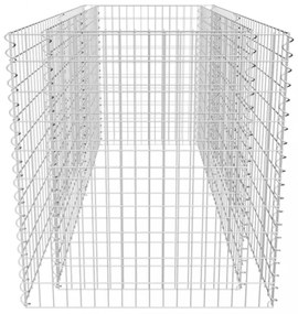 ezüstszínű acél gabion magaságyás 180 x 90 x 100 cm
