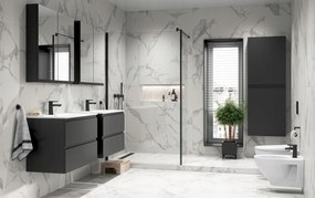 Cersanit Moduo Slim SET, akasztós szekrény 80x38x62 cm + mosogató 80 cm, antracit matt, S801-468-DSM