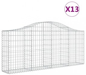 13 db íves horganyzott vas gabion kosár 200x30x80/100 cm