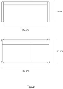 Íróasztal kőrisfa dekorral 136x68 cm Atlas - Teulat