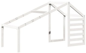 fehér tömör fenyőfa magasított ágy tetővel 90 x 200 cm