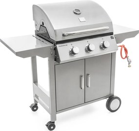 OKLAHOMA BBQ gázgrill, 3 égővel, nyomáscsökkentő szeleppel, ezüst Penta CZ