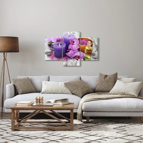 Orchideák és gyertyák képe (90x60 cm)