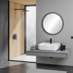 Brilagi-LED dimmelhető, páramentesítő fűtéssel ellátott tükör LED háttérvilágítással ALU PRO LED/18W/230V Ø 60 cm IP44 fekete