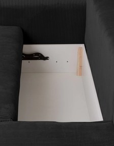 SMART fekete összecsukható háromüléses kanapé