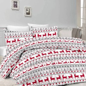 Flanel ágynemű DEER DREAMS fehér Ágyneműhuzat mérete: 2 db 70 x 90 cm | 200 x 220 cm